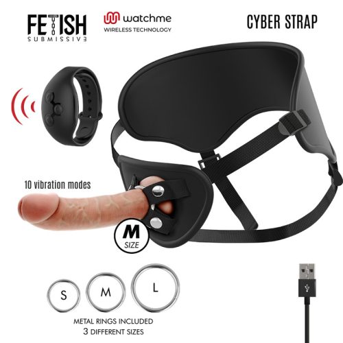 FETISH SUBMISSIVE CYBER STRAP - HÁM TÁVIRÁNYÍTÓS DILDÓVAL WATCHME M TECHNOLÓGIA