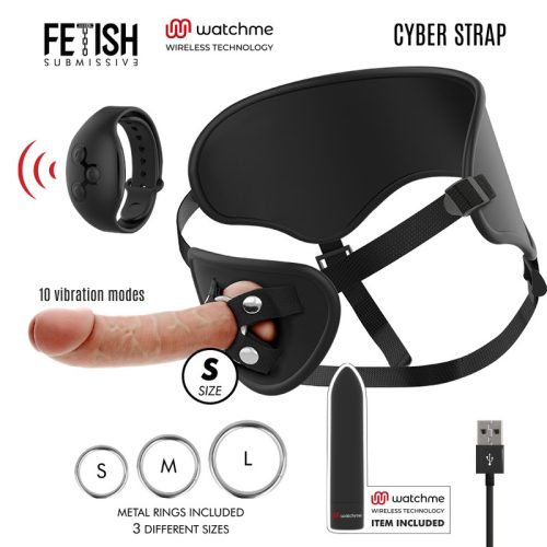 FETISH SUBMISSIVE CYBER STRAP - HÁM DILDÓVAL ÉS GOLYÓS TÁVIRÁNYÍTÓVAL WATCHME S TECHNOLÓGIÁVAL