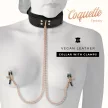 Coquette Chic Nipple Clamp Necklace Adjustable Vegan Leather Neoprene Black