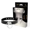 Coquette Chic Collar Double Ring Vegan Leather One Size Black