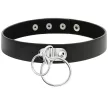Coquette Chic Collar Double Ring Vegan Leather One Size Black