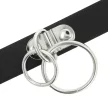 Coquette Chic Collar Double Ring Vegan Leather One Size Black