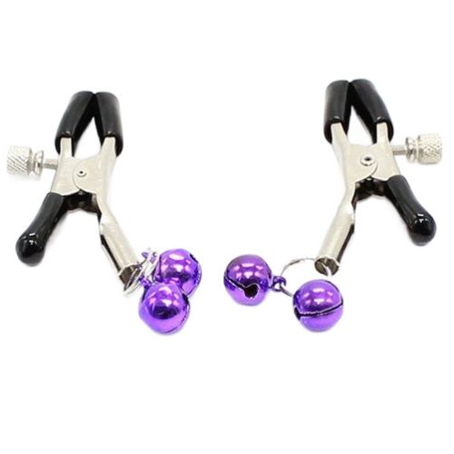 OHMAMA FETISH - NIPPLE Clamps WITH LILAC BELL