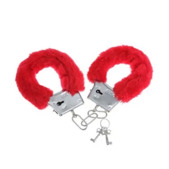 Diablo Picante Furry Handcuffs Soft Plush Red
