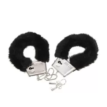 Diablo Picante Furry Handcuffs Soft Plush Black