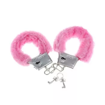 Diablo Picante Furry Handcuffs Soft Metal Pink