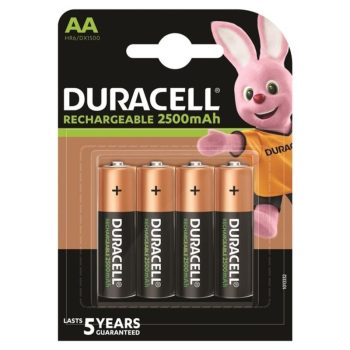   Duracell - prémium újratölthető AA 2500 mAh elem 4 db-os szett