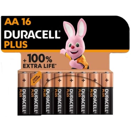 DURACELL - PLUS POWER 100 LÚGOS ELEM AA LR6 16 DARAB