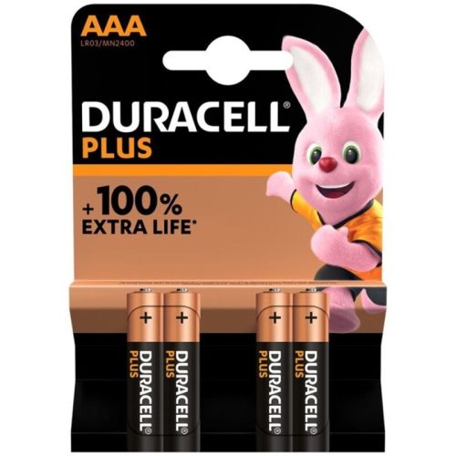 DURACELL - PLUS POWER 100 LÚGOS ELEM AAA LR03 4 DARAB