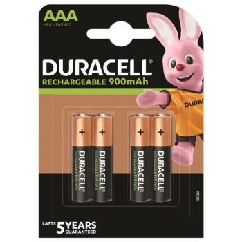   Duracell - újratölthető AAA 900mAh akkumulátor 4 db-os csomagban