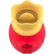 Vibrator clitoridian cu 10 moduri de supt și lins, rezistent la apă, roșu