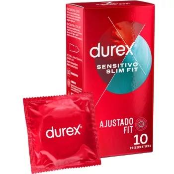   Durex Prezervativ subțire Slim Fit 10 buc Lubrifiat mărime 52.5 mm transparent