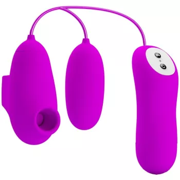Pretty Love Vibrating Suction Balls 12 Modes Purple Silicone