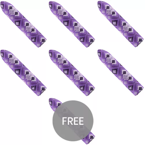 Custom Bullets Vibrating Bullet Rechargeable 10 Modes Magnetic Purple Set 6+1 Free