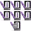 Custom Bullets Vibrating Bullet Rechargeable 10 Modes Magnetic Purple Set 6+1 Free