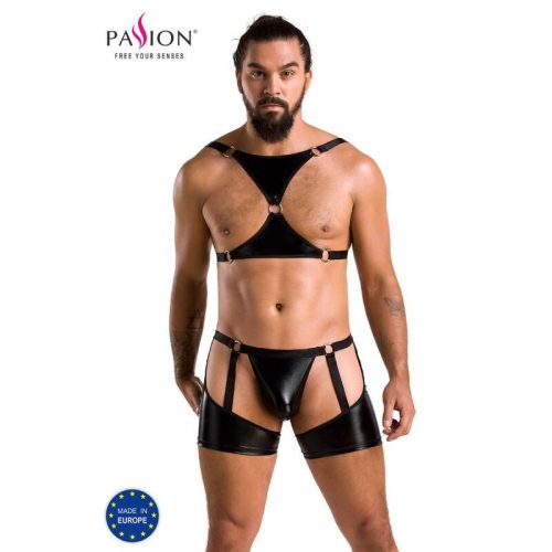 PASSION - 047 SET ARON BLACK – prémium fehérnemű szett S/M