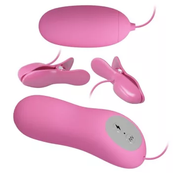   Pretty Love Vibrating Tweezer Clamps 7 Vibration 3 Electroshock Pink