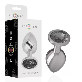Intense Aluminum Metal Anal Plug Diamond Jewel Small Black