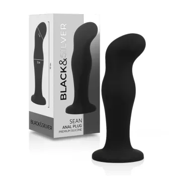 BLACK&SILVER – prémium szilikon fekete anális plug