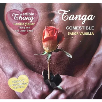   HOTFLOWERS – férfi tanga + 2 vanília waferecset a mellbimbókhoz