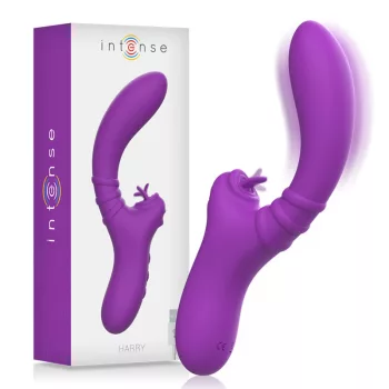 INTENSE Harry – rugalmas vibrátor lila nyelvvel