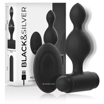   BLACK&SILVER – Tucker small – távirányítós szilikon anál plug