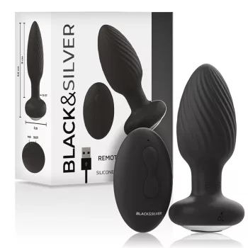 BLACK&SILVER – szilikon anál vibrátor távirányítóval