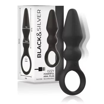 BLACK&SILVER - erőteljes szilikon anális kúp