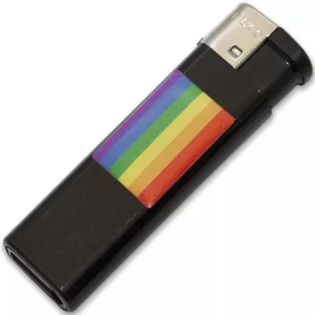 Pride Rechargeable Lighter Black LGBT Flag