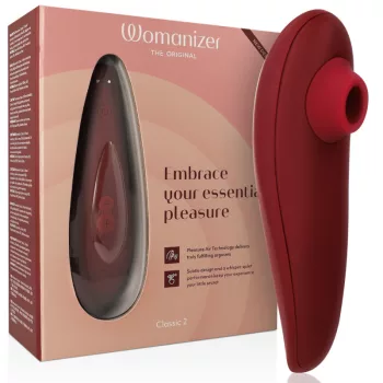   Womanizer Csiklóizgató 10 fokozat, vízálló, USB töltés bordó