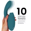 Womanizer Vibrator dual stimulator clitoral și G-spot 14 niveluri albastru petrol
