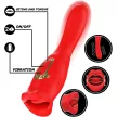Mia Vibrator Triple Pleasure 10 Vibration and Bite Modes Red Silicone Waterproof