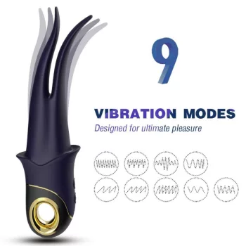   Armony Double-Head Vibrator 9 Modes Waterproof USB Recharge Blue