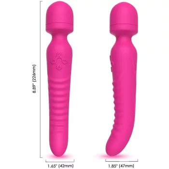   Armony Mission Vibrator Massager Heat Effect 22.6cm Fuchsia Waterproof USB Rechargeable