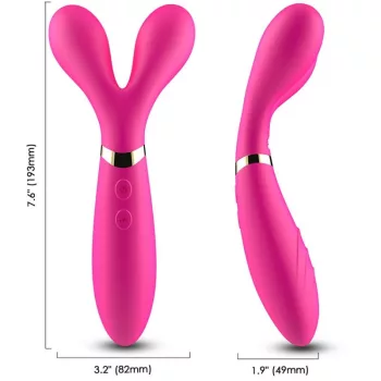   Armony Y-Wand Massager Vibrating Double Head USB Rechargeable Fuchsia