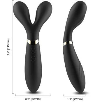   Armony Y-Wand Vibrator Double Head 2x9 Modes USB Rechargeable Black