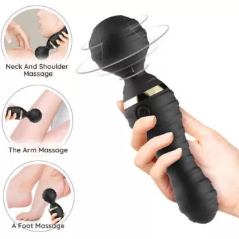   Armony Vibrator Massager 9 Modes USB Rechargeable Small Black Waterproof