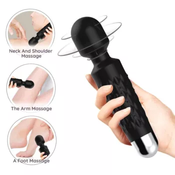   Armony Postman Vibrator Massager 9 Modes Waterproof USB Rechargeable Black