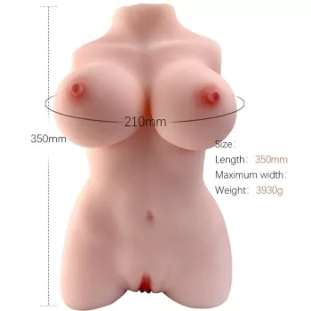   Armony Torso feminin realist din TPE 35x21x14 cm cu textură realistă și greutate naturală
