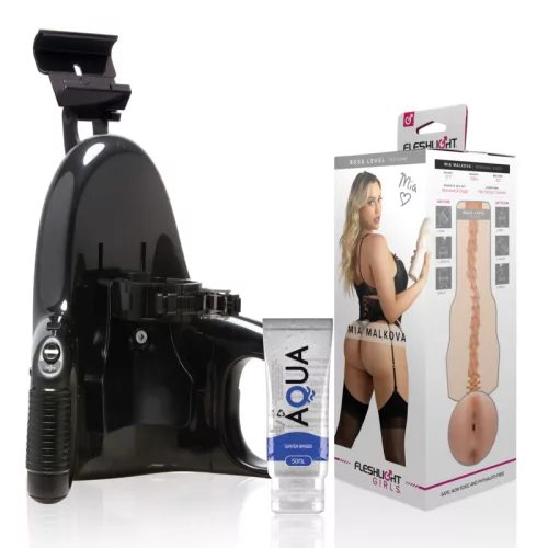 Fleshlight Mia Malkova Boss Level Masturbator anal realist cu lansator universal și lubrifiant 50 ml