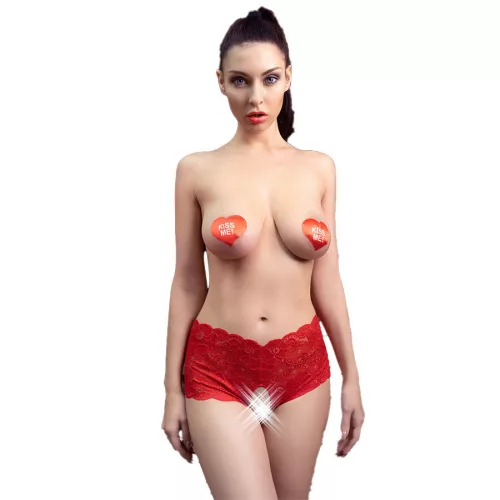 Chilirose Panties Crotchless Red S/M Polyester Elastane