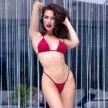 Chilirose Lingerie Bikini Set Adjustable Red S/M