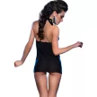 CHILIROSE - CR 3859 BABYDOLL ÉS TANGA FEKETE/KÉK L/XL - 3