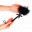 KINK - NEJLON KÖTÉL PÁLCA CSIKLANDOZÓ TOLLAKKAL ÉS FEKETE MASNIVAL 25 CM - 5