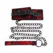 Kink Lace Collar with Real Leather Adjustable Belt 105 cm Black