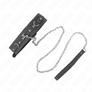 KINK - prémium PVC bőr nyaklánc strassz dísszel