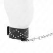 Kink Collar and Leash Adjustable 36-43 cm Silver Studs Black