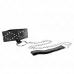 Kink Collar and Leash Adjustable 36-43 cm Silver Studs Black