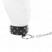 Kink Collar with Leash Silver Studs Adjustable 36-43 cm Black
