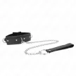 Kink Collar and Leash Adjustable 38-49 cm Leather Black